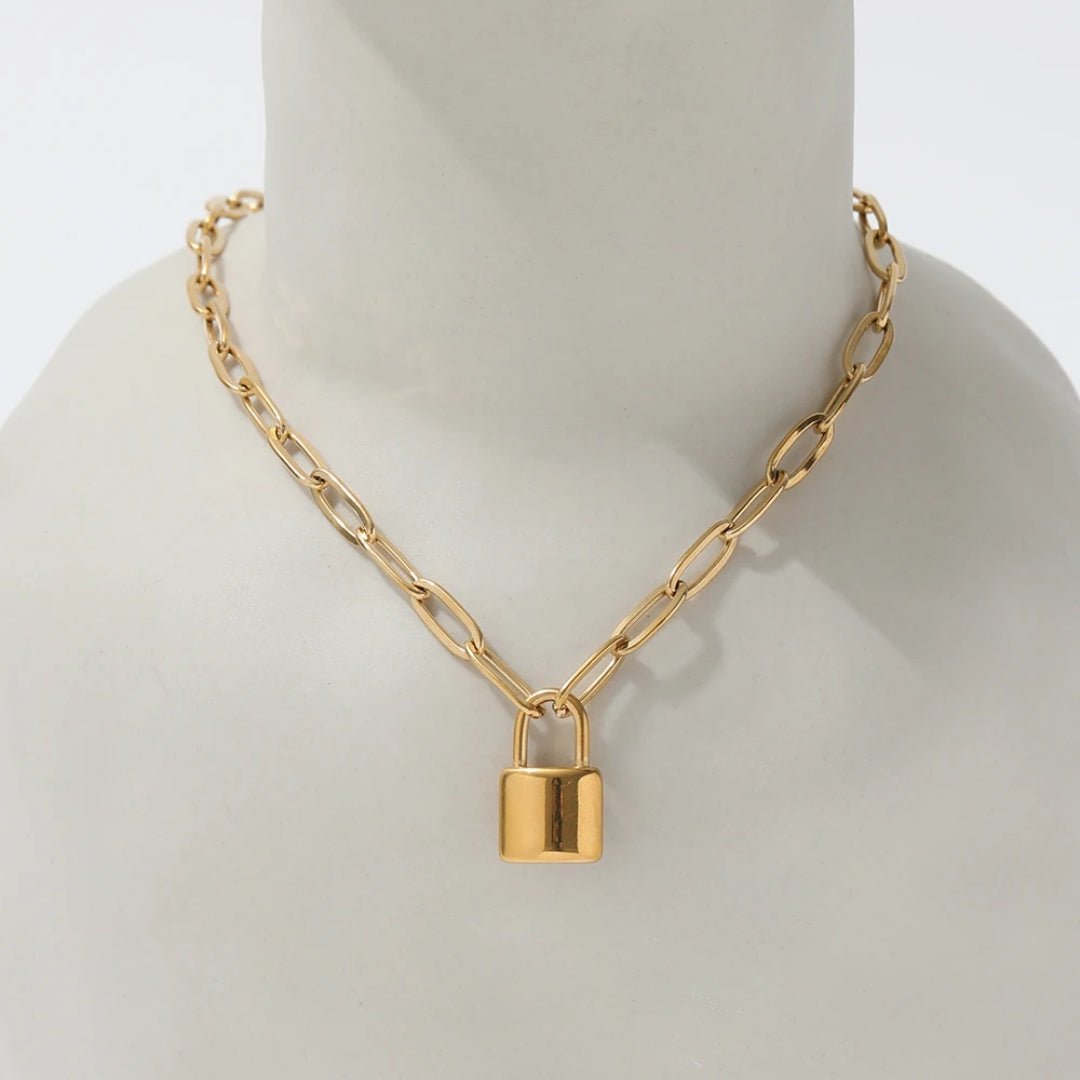Mother & Daughter Link Padlock Necklace - Hidden Forever
