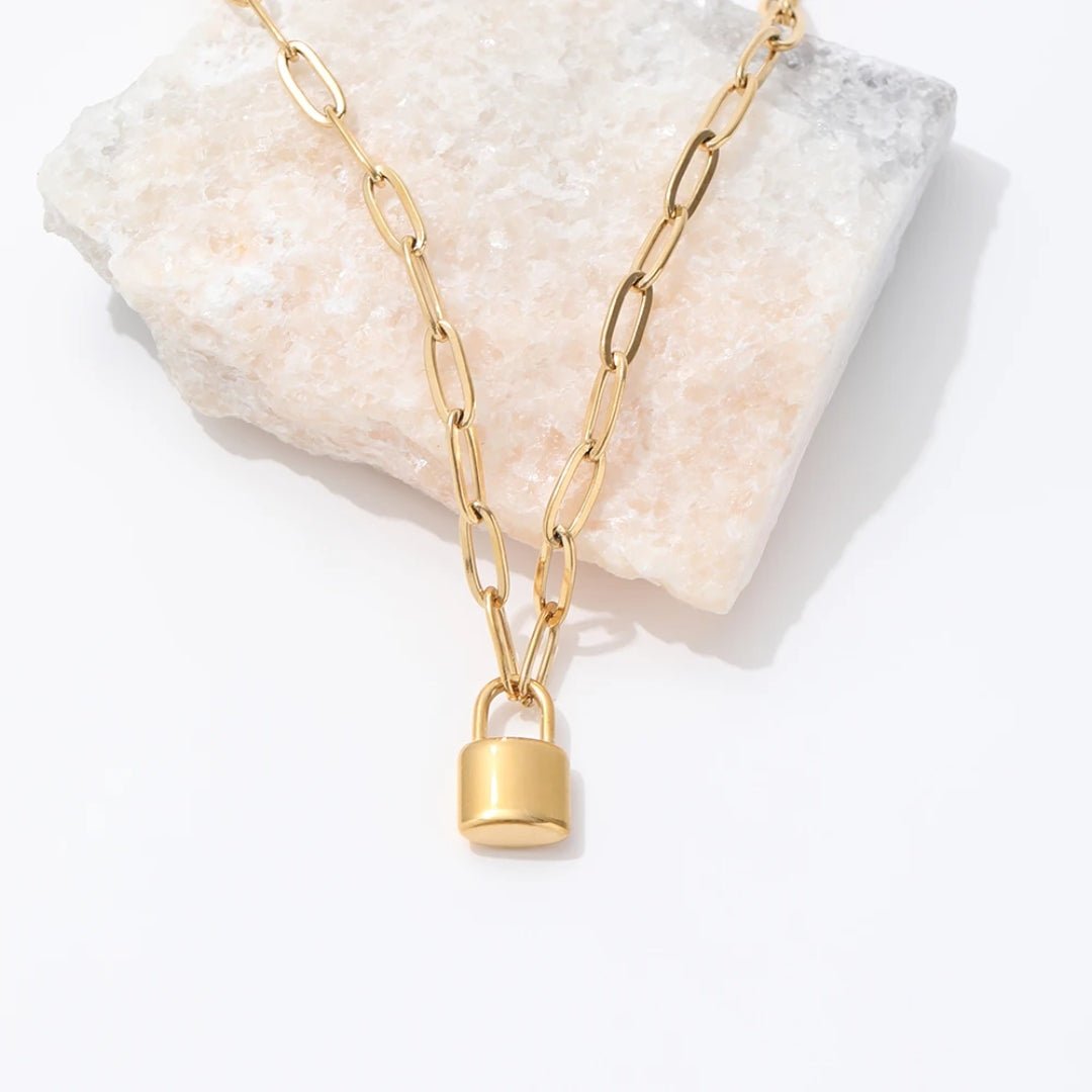 Mother & Daughter Link Padlock Necklace - Hidden Forever