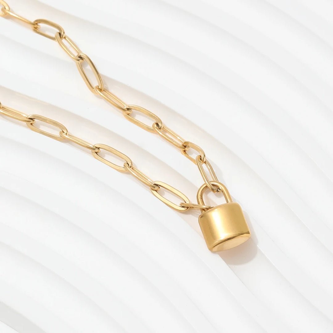 Mother & Daughter Link Padlock Necklace - Hidden Forever