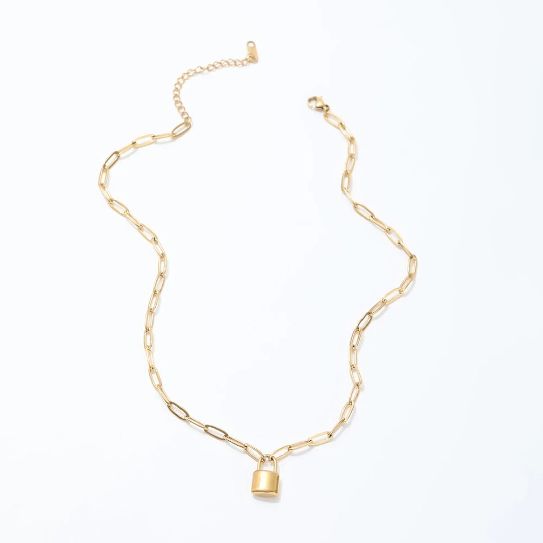 Mother & Daughter Link Padlock Necklace - Hidden Forever