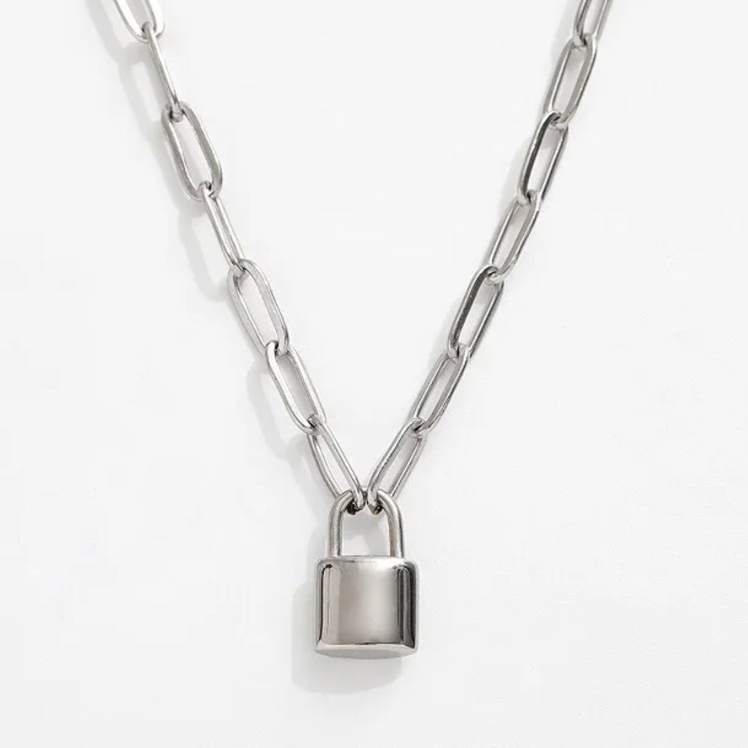 Mother & Daughter Link Padlock Necklace - Hidden Forever