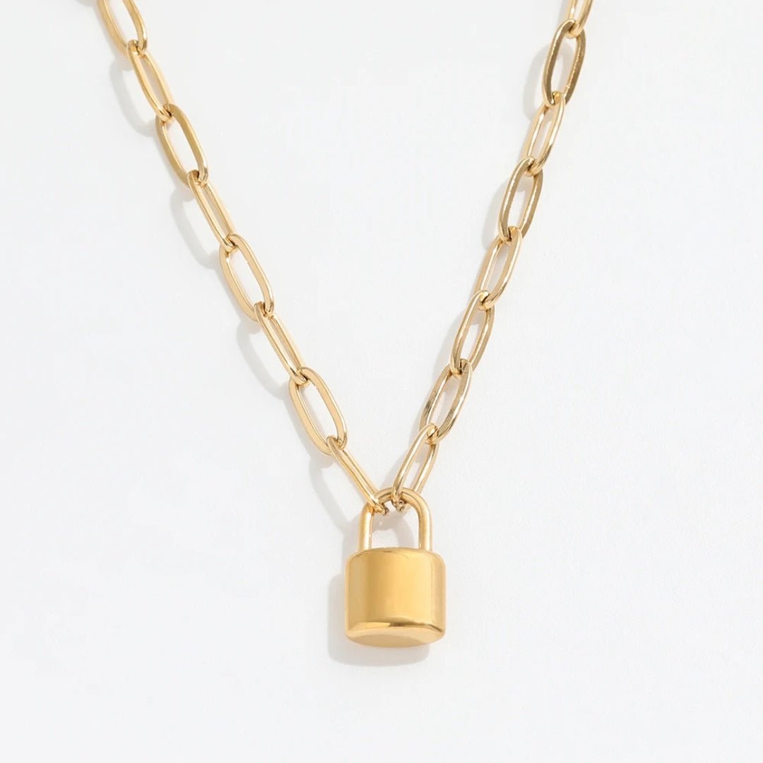 Mother & Daughter Link Padlock Necklace - Hidden Forever