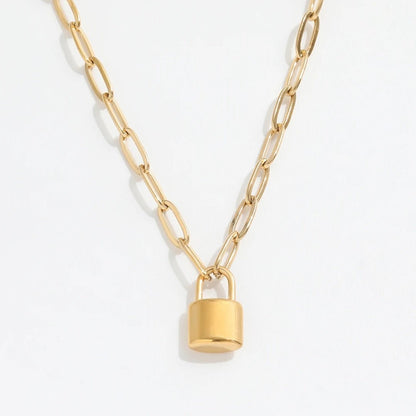 Mother & Daughter Link Padlock Necklace - Hidden Forever