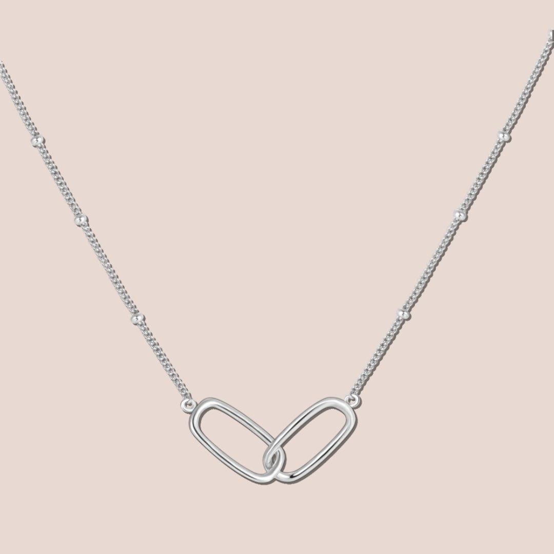 Mother & Daughter Linked Pendant Necklace - Hidden Forever