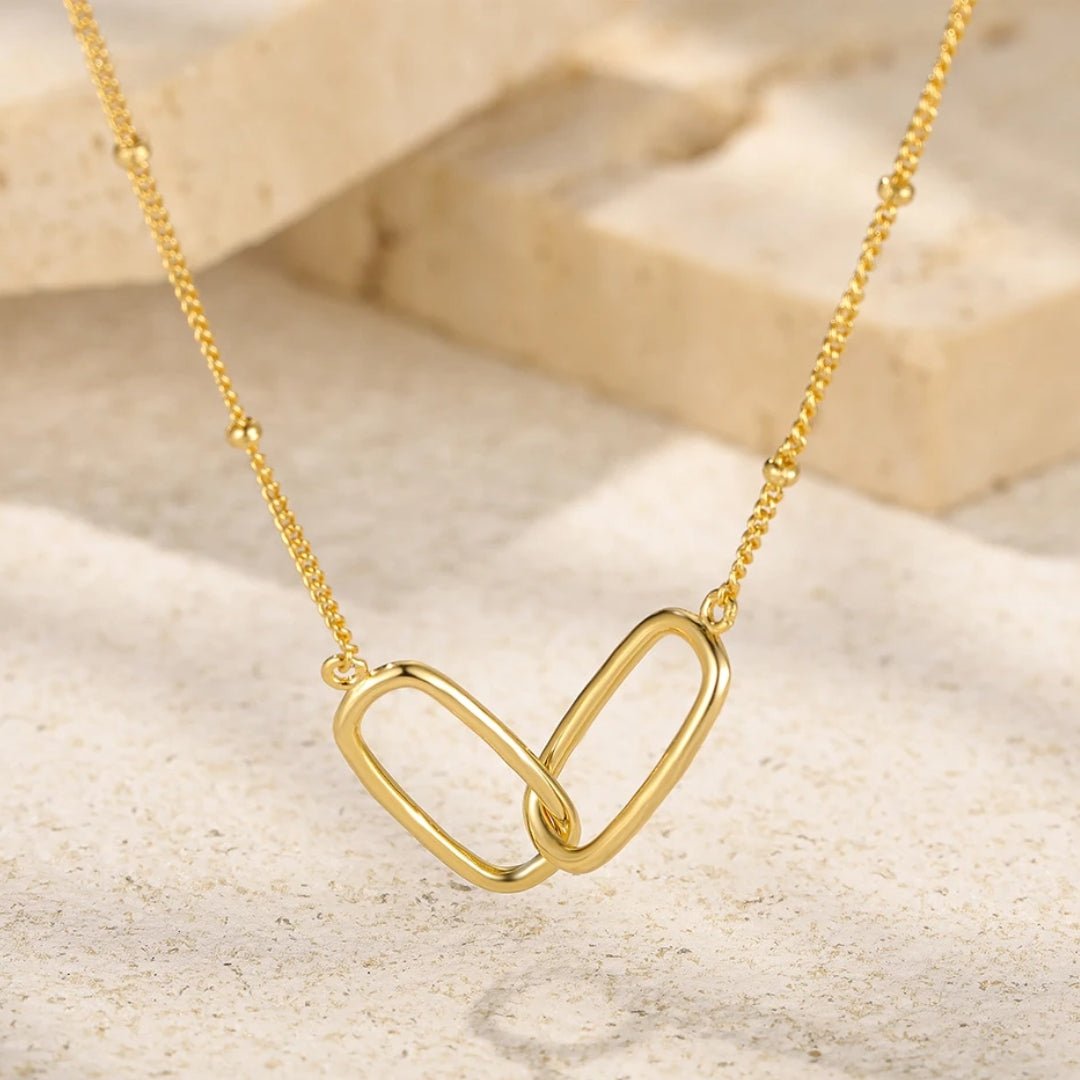 Mother & Daughter Linked Pendant Necklace - Hidden Forever