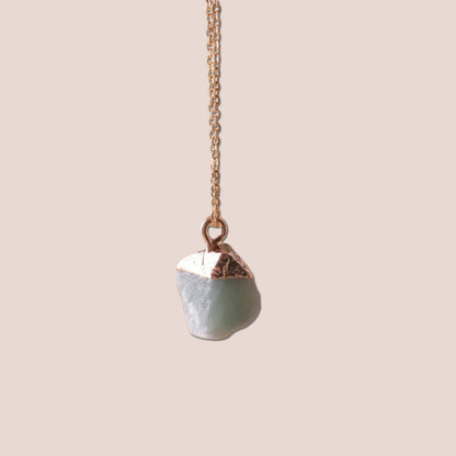 Raw Cut Lucky Charm Gemstone Necklace - Hidden Forever