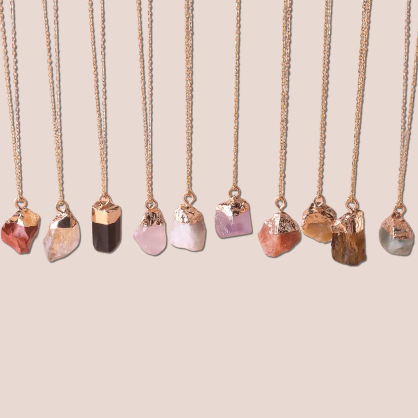 Raw Cut Lucky Charm Gemstone Necklace - Hidden Forever