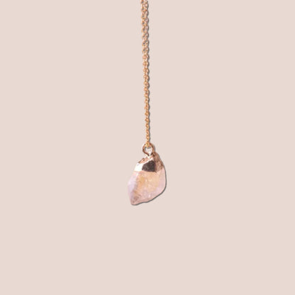 Raw Cut Lucky Charm Gemstone Necklace - Hidden Forever