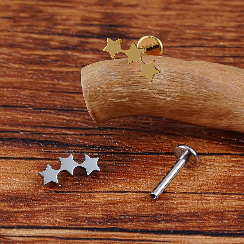 Triple Star Sleeper Earring - Hidden Forever