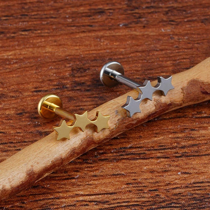 Triple Star Sleeper Earring - Hidden Forever
